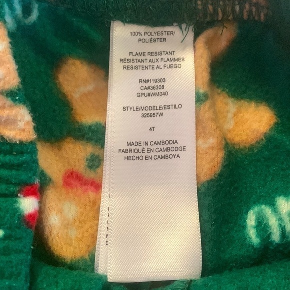 Sweet Dreams Gingerbread Man 2 Piece Fleece Pajama - Size 4T - Picture 9 of 9